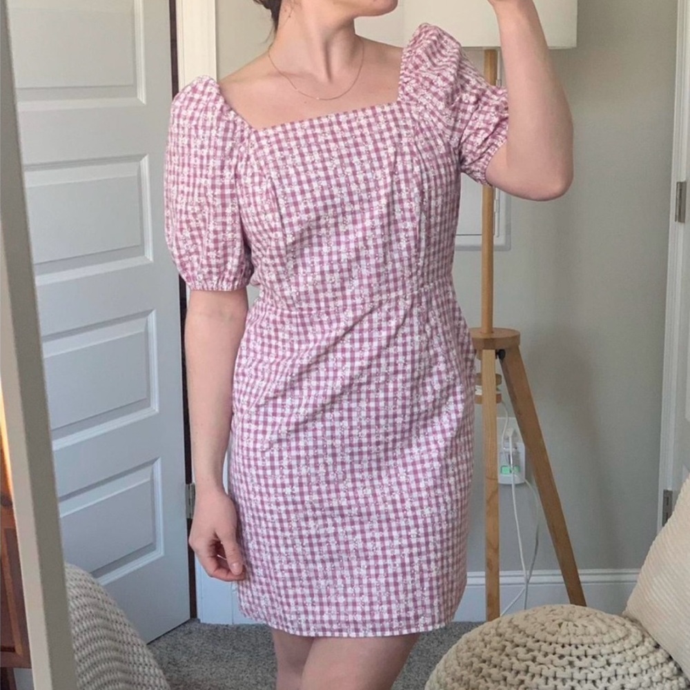 Loft Outlet Dress Floral Gingham